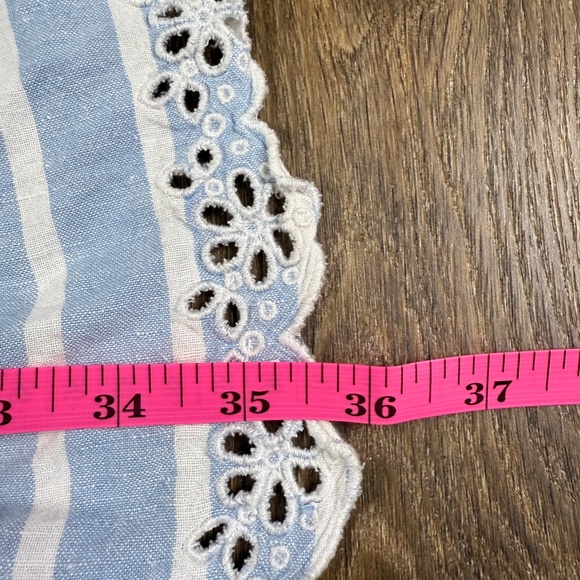 Janie and Jack Girls Aerin Linen Blend Maxi Dress Halter Eyelet Ruffle Size 7 - Picture 9 of 10